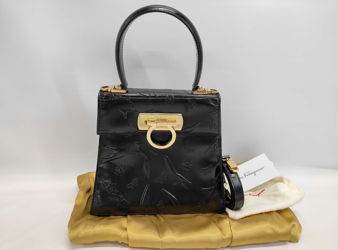 Salvatore Ferragamo Gancini 2 Way Bag – 01218 Shoulder Bag Handle Bag