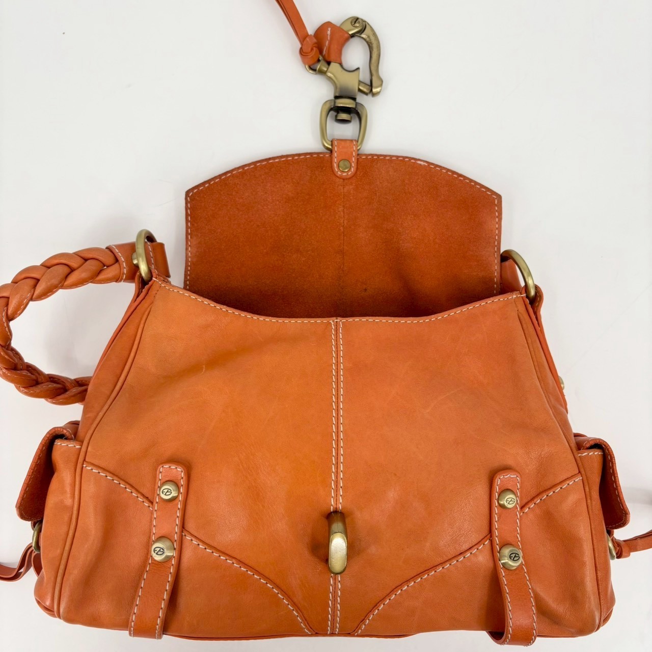 Francesco Biasia Secret Love One-Shoulder Bag Y2K Orange Authentic From Japan