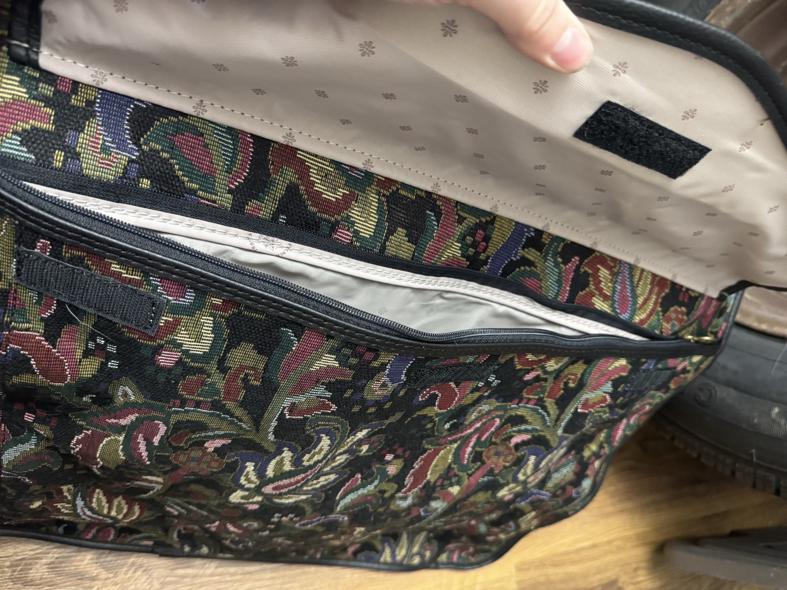 Vintage French West Indies Floral & Paisley Travel Bag – Retro Tote / Weekender