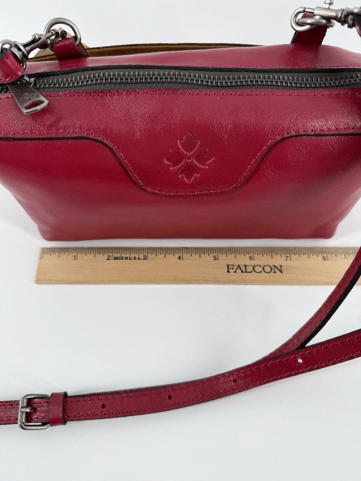 Patricia Nash Joliet Cranberry Leather Crossbody Convertible Clutch Pouch NWT