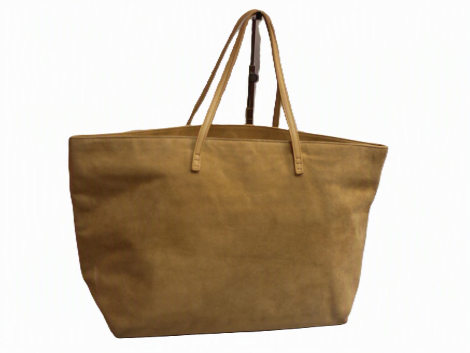 FENDI AUTH Suede Leather Beige/Yellow Tote Bag Shoulder Bag Hand Bag Italy