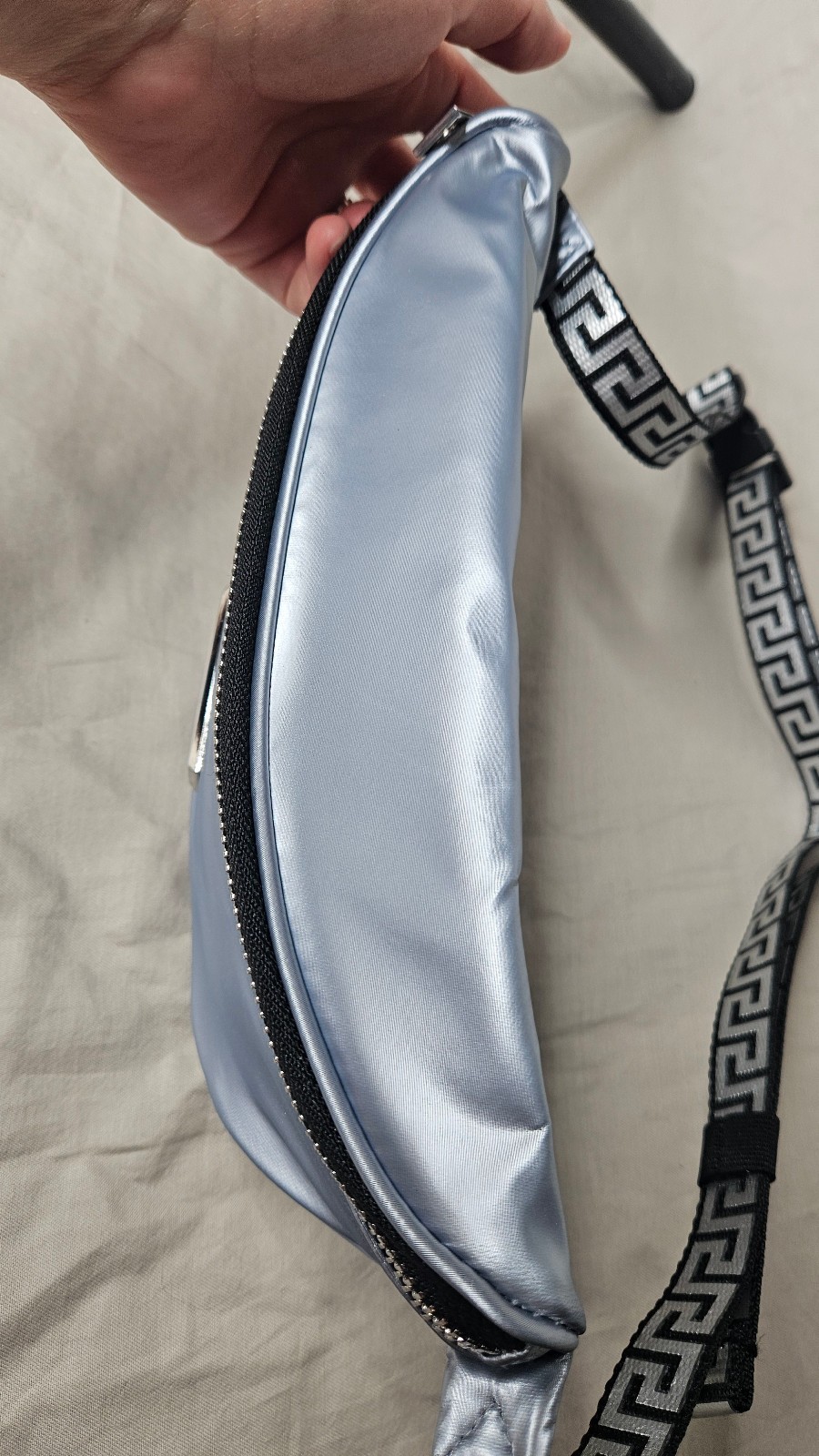 Versace Fragrances Silver Belt Bag Waist Pouch Fannie Pack Womens Mens Purse NEW