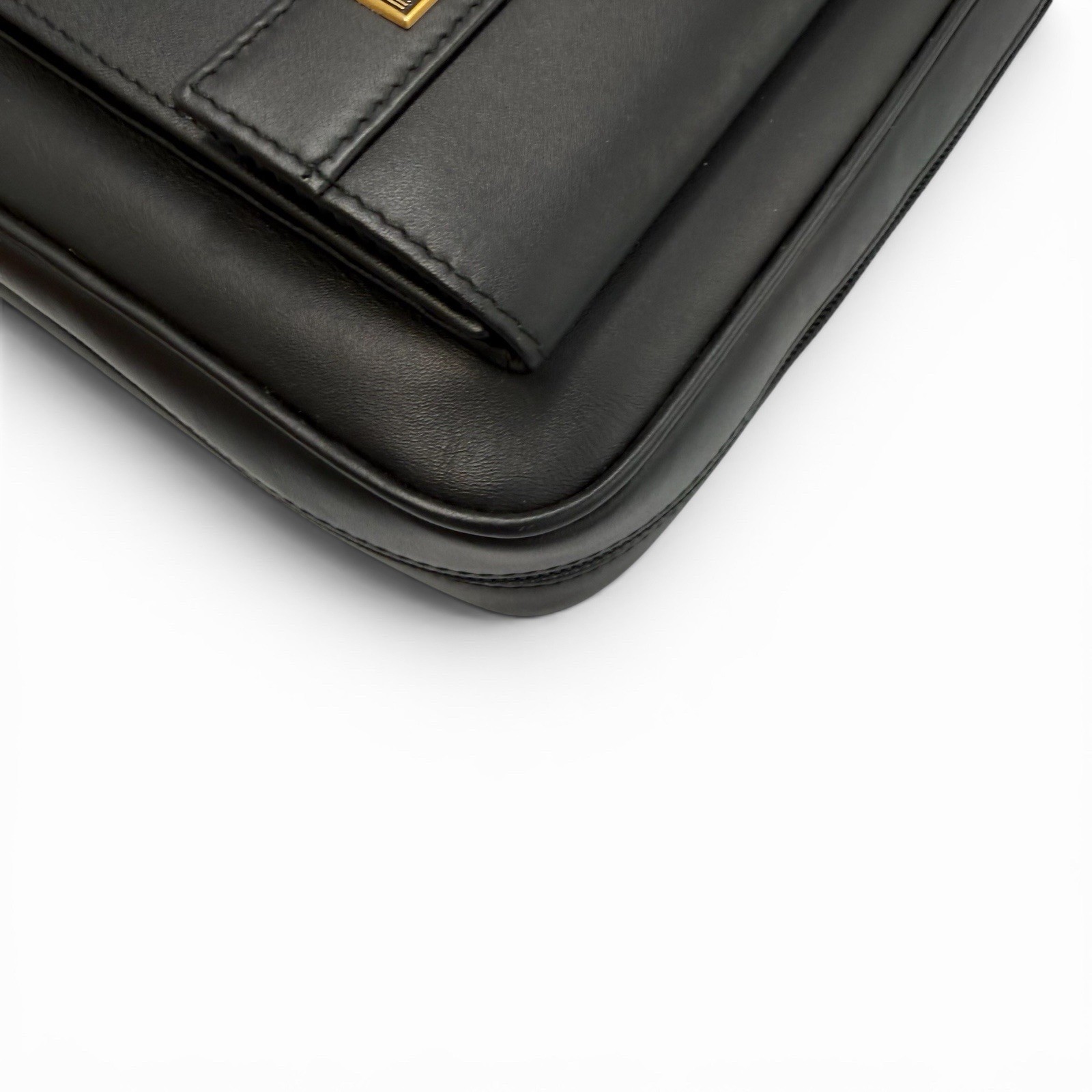 Authentic Dunhill clutch bag, second bag, leather, black, for men.