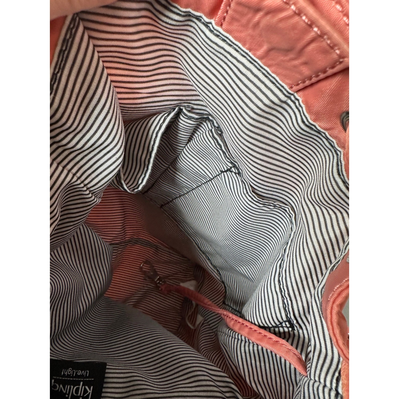 Kipling Firefly Up Convertible Backpack Crossbody Coral Pink Nylon Travel Bag
