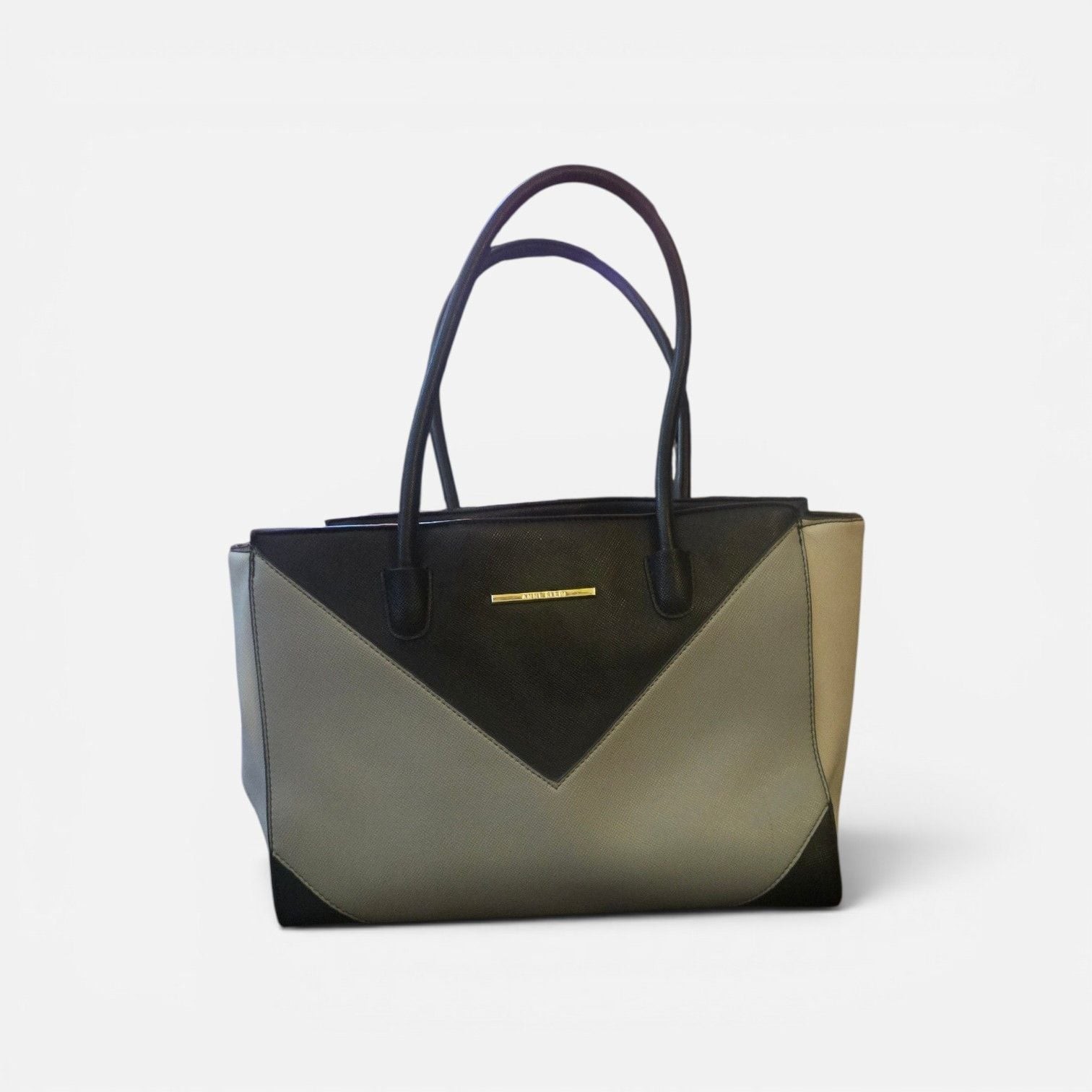 Anne Klein Two-Tone Chevron Saffiano Tote Handbag