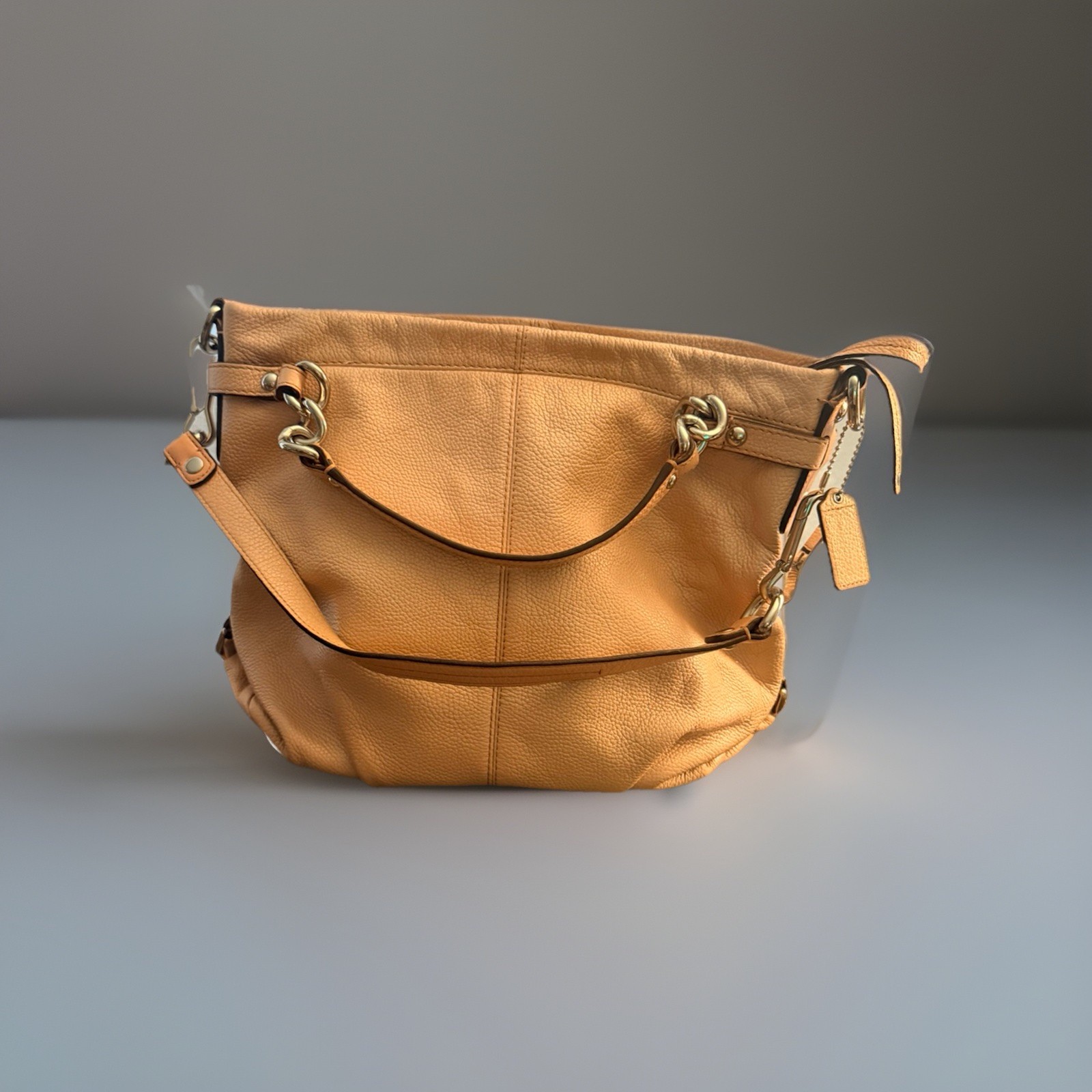 Coach Brooke Coral Leather Zipper Closure Hobo Shoulder Bag