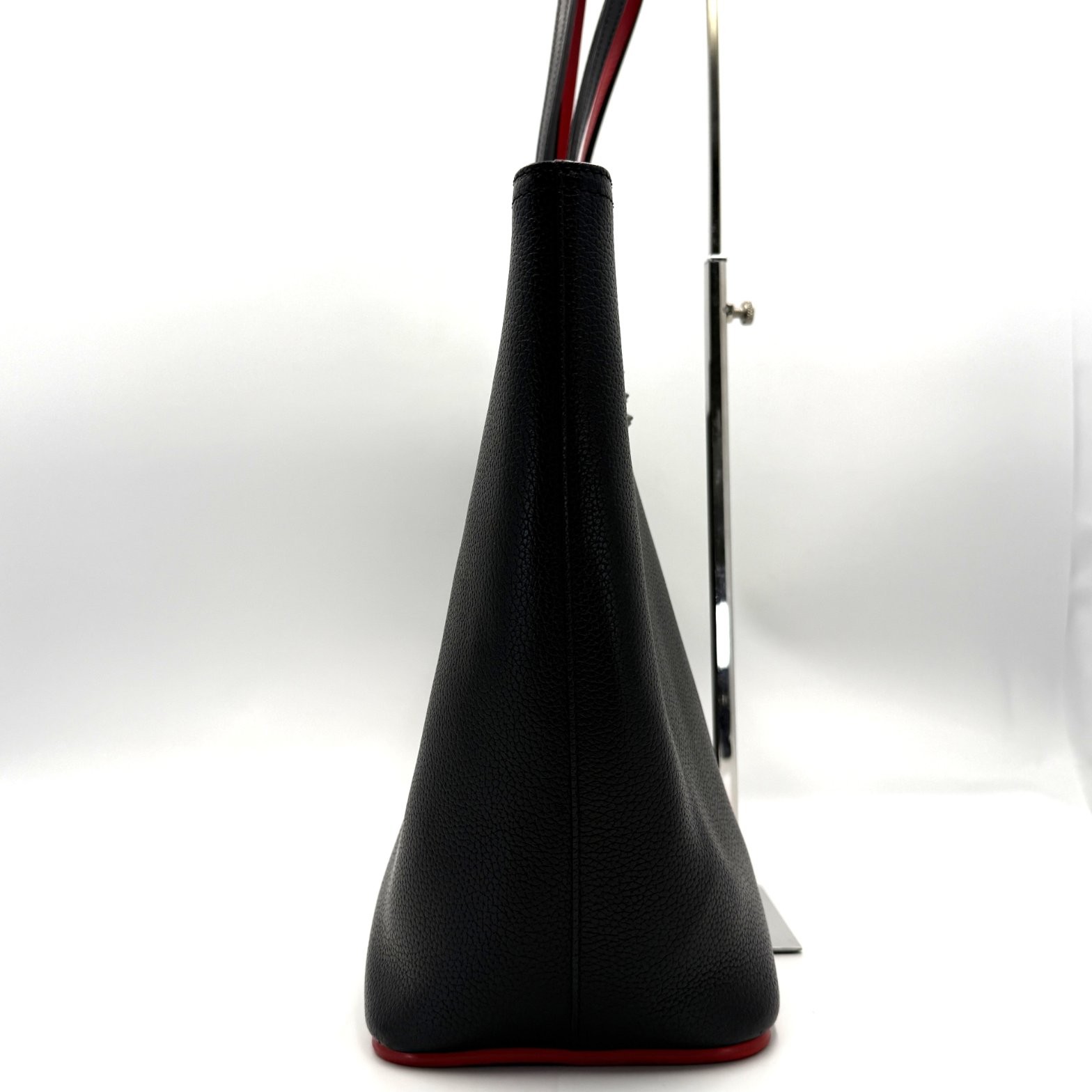 Christian Louboutin Cabata Large Tote Bag Black Leather Red Sole Spike Studs