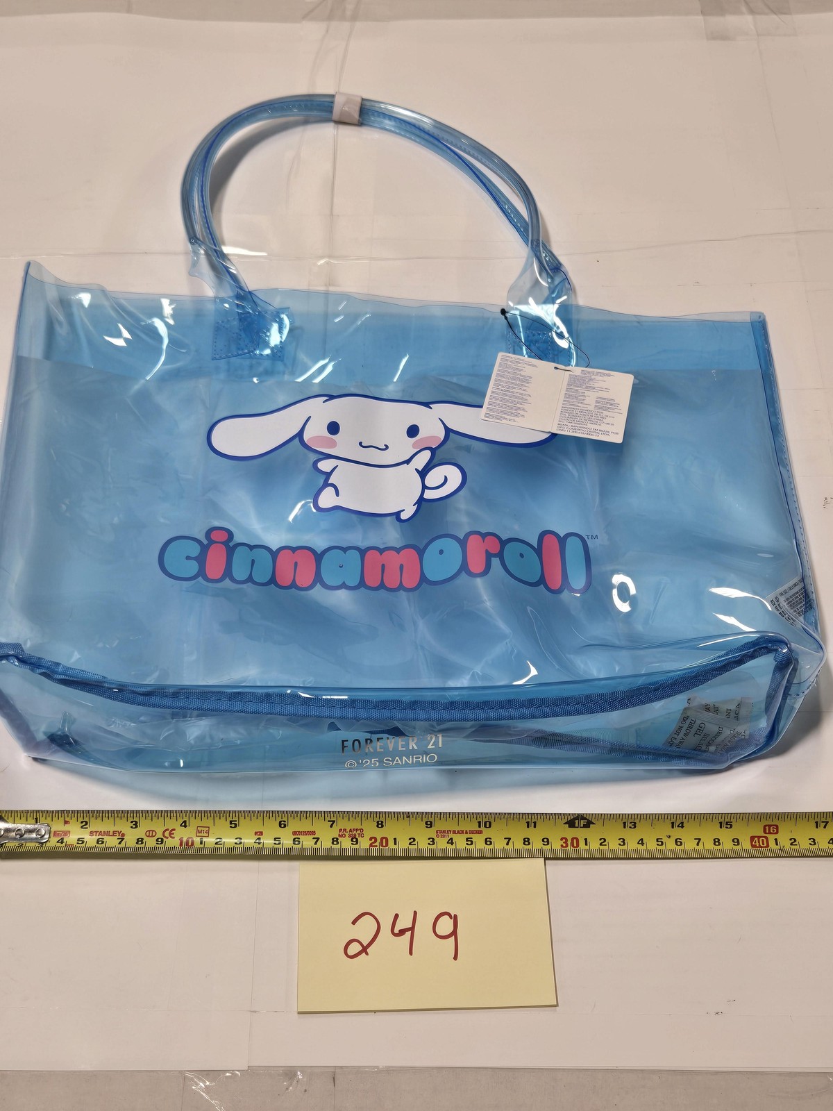 Sanrio Cinnamoroll Tote Bag Womens Large Blue Clear PVC Forever 21 Cartoon New