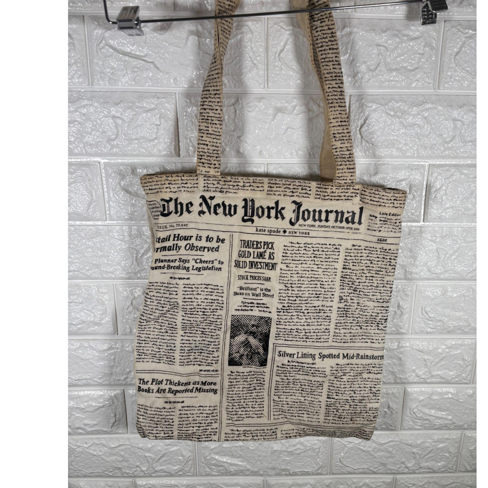 Kate Spade New York Journal Newspaper Print Tote Bag Shopper