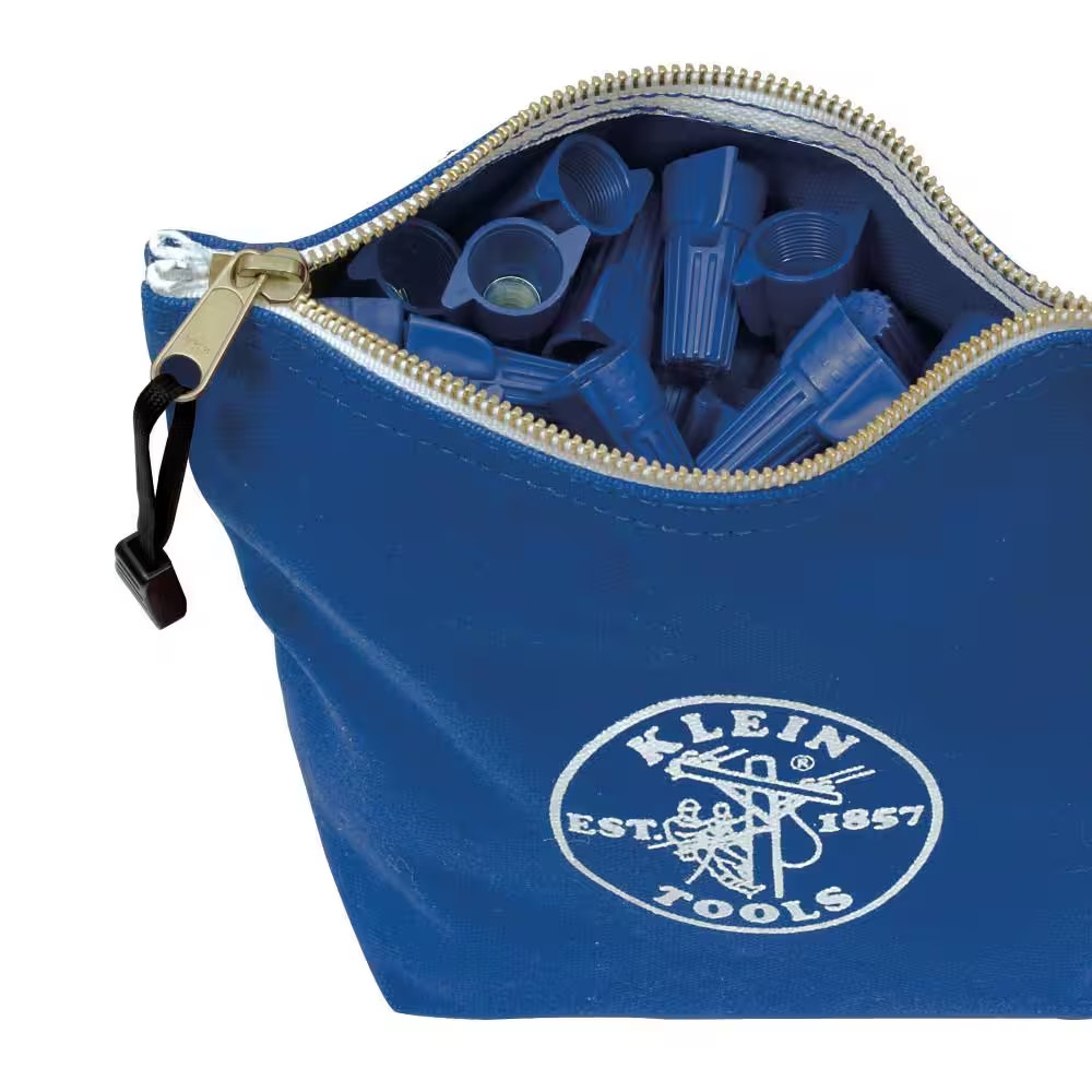 Klein Tools 5539BLU Canvas Zipper Bag for Consumables, Blue Free Ship NEW