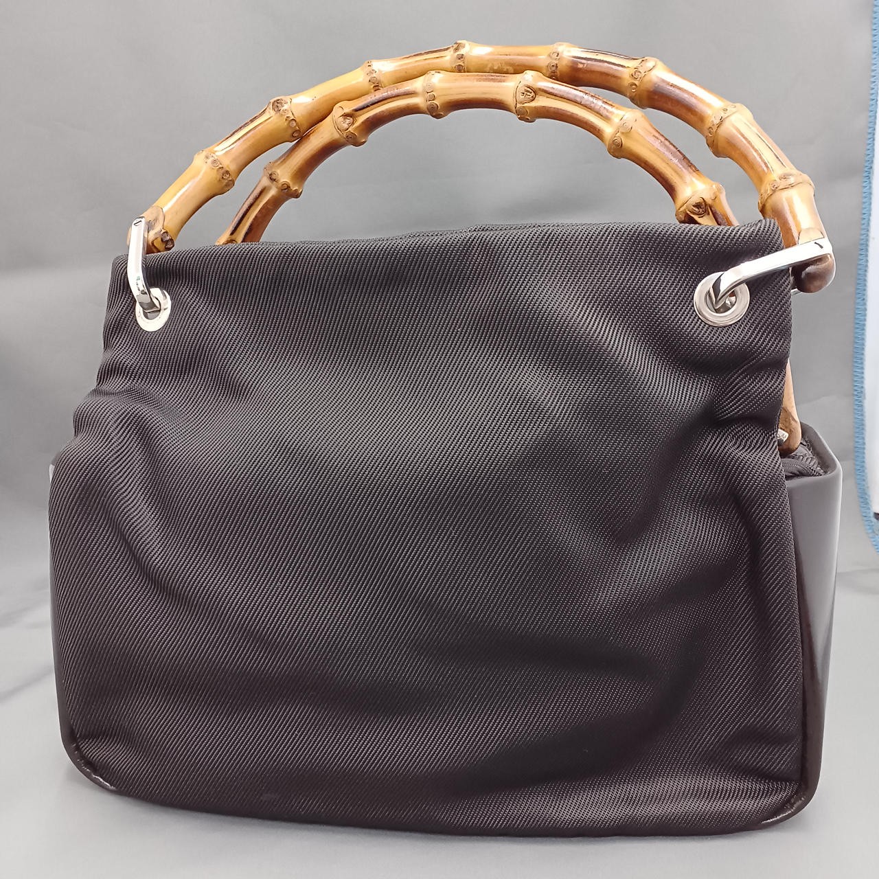 GUCCI Bamboo Handbag Black 9.8 inch