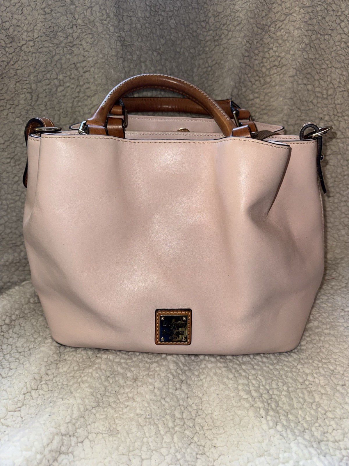 Dooney Bourke Pink Brenna Satchel, Smooth Leather