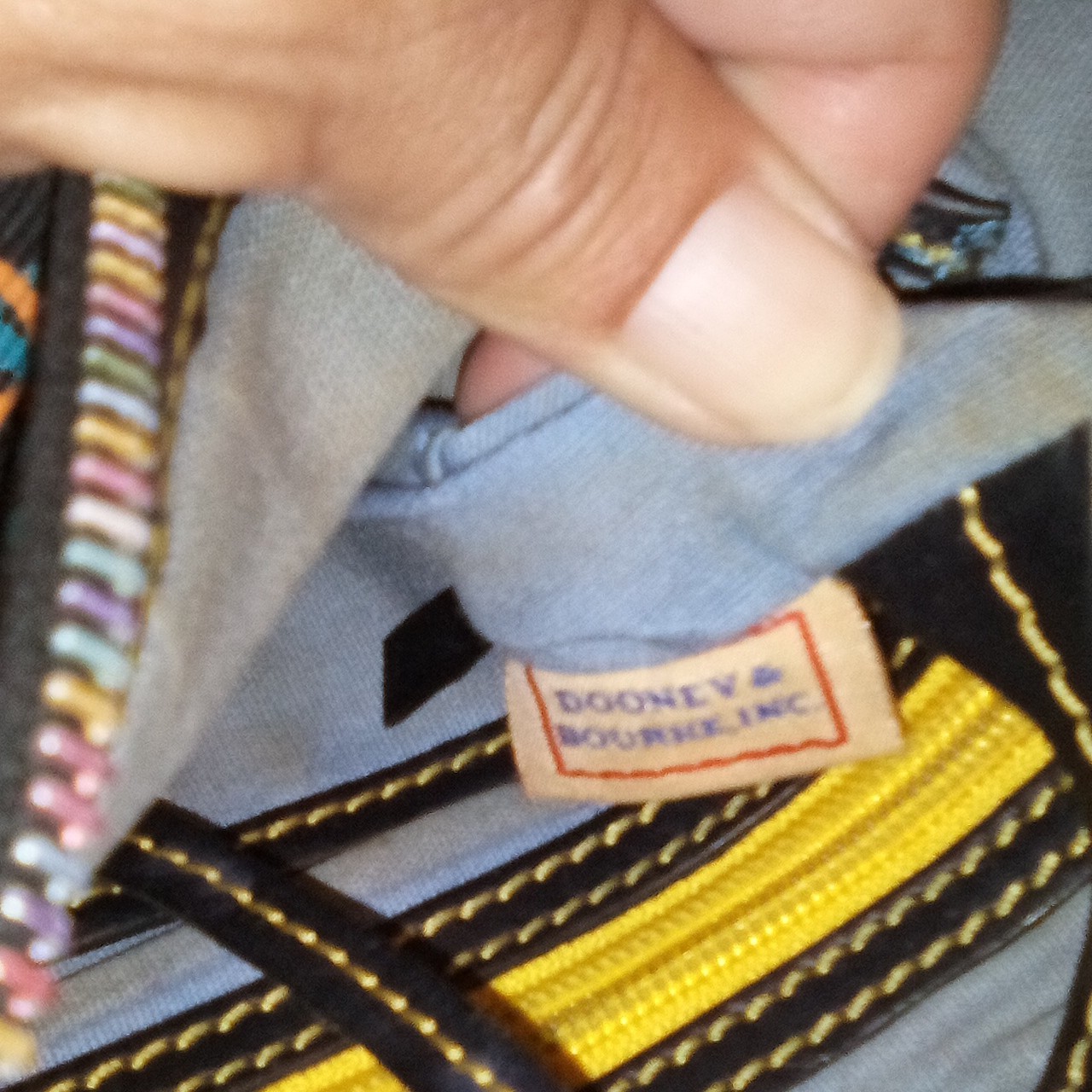 Dooney & Bourke Y2K Black Rainbow Logo Shoulder Bag Zip Gold Hardware Charm