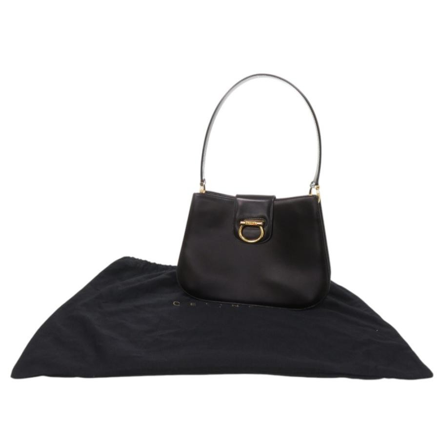 CELINE Bag: Black Leather W29.5H21D9cm w/dust bag;