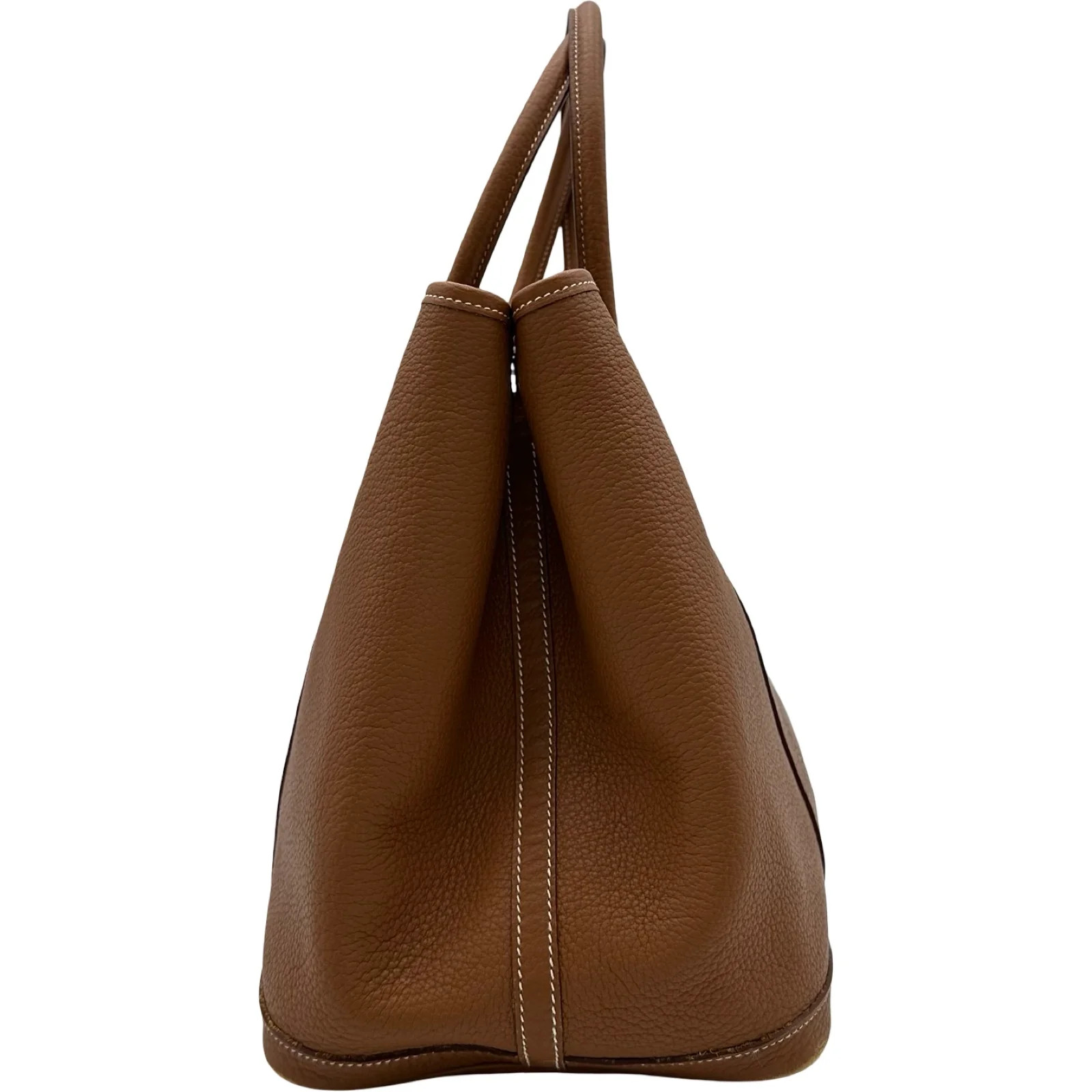 HERMES Garden Party PM Gold Negonda Leather Tote #OKB7911