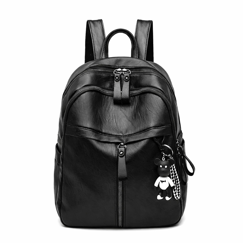 Women’s Anti-Theft Waterproof PU Leather Backpack Purse Travel ShoulderBag Black