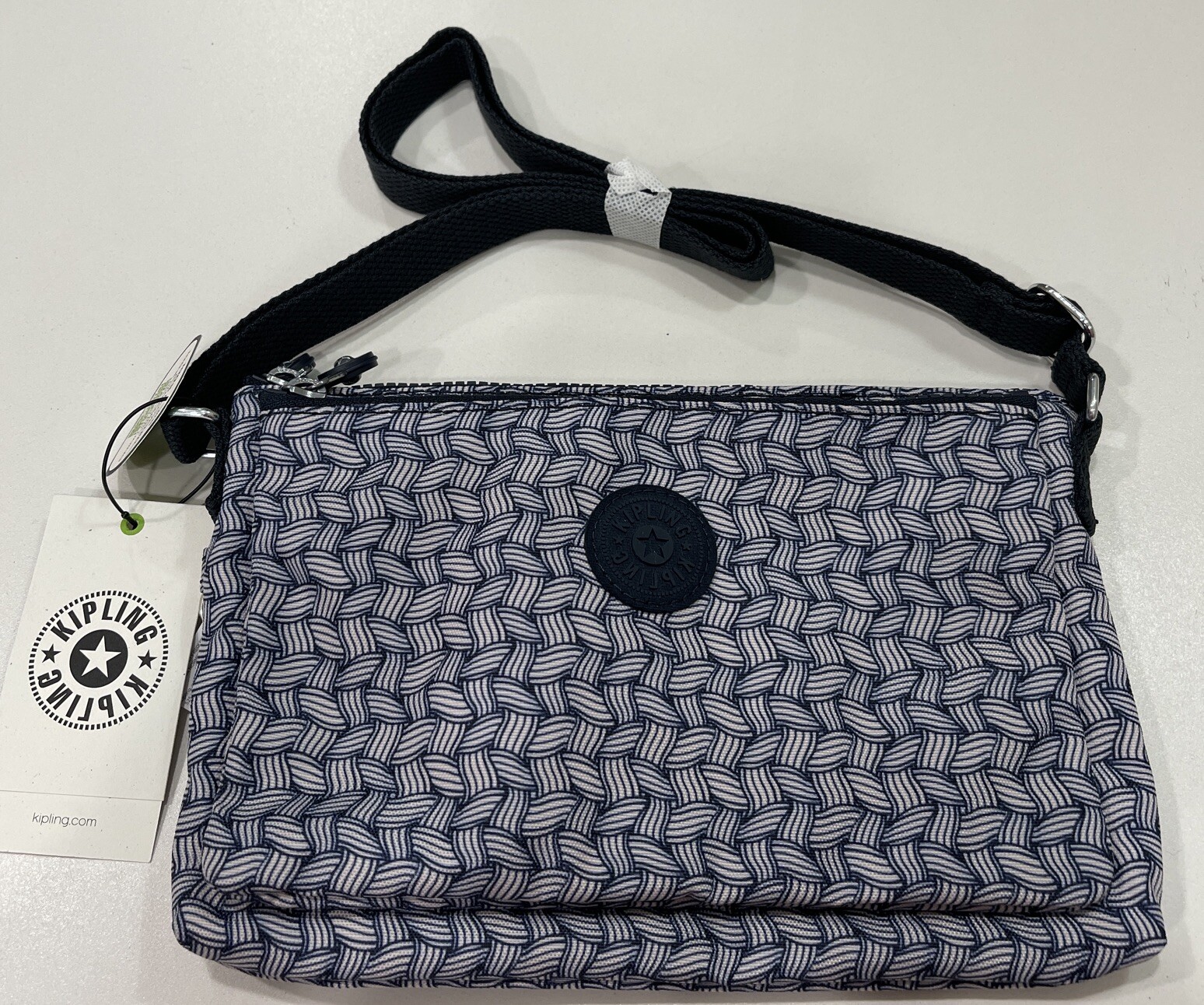 Kipling- Womens Blue And White Patterned Over The Shoulder Bag