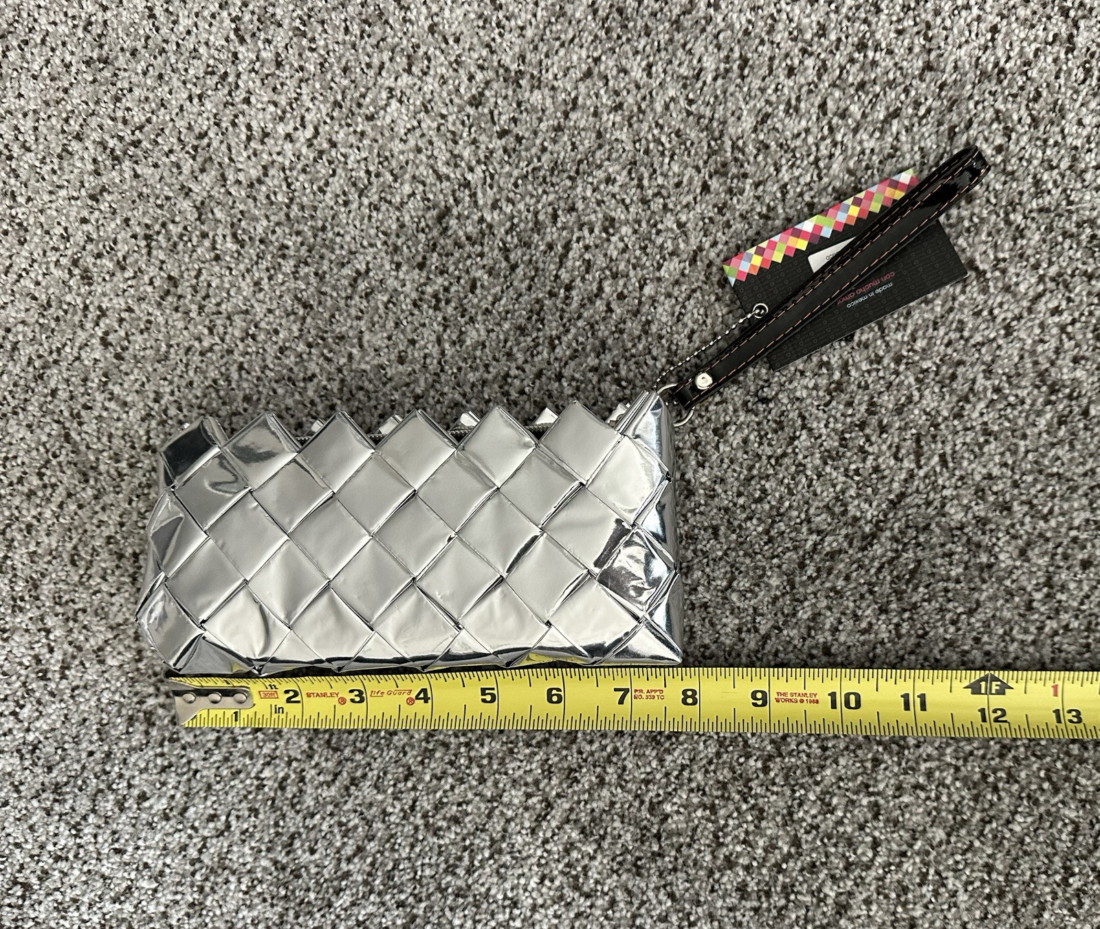 Nahui Ollin Candy Wrapper Bag Silver Clutch Wristlet Small Zippy Bag