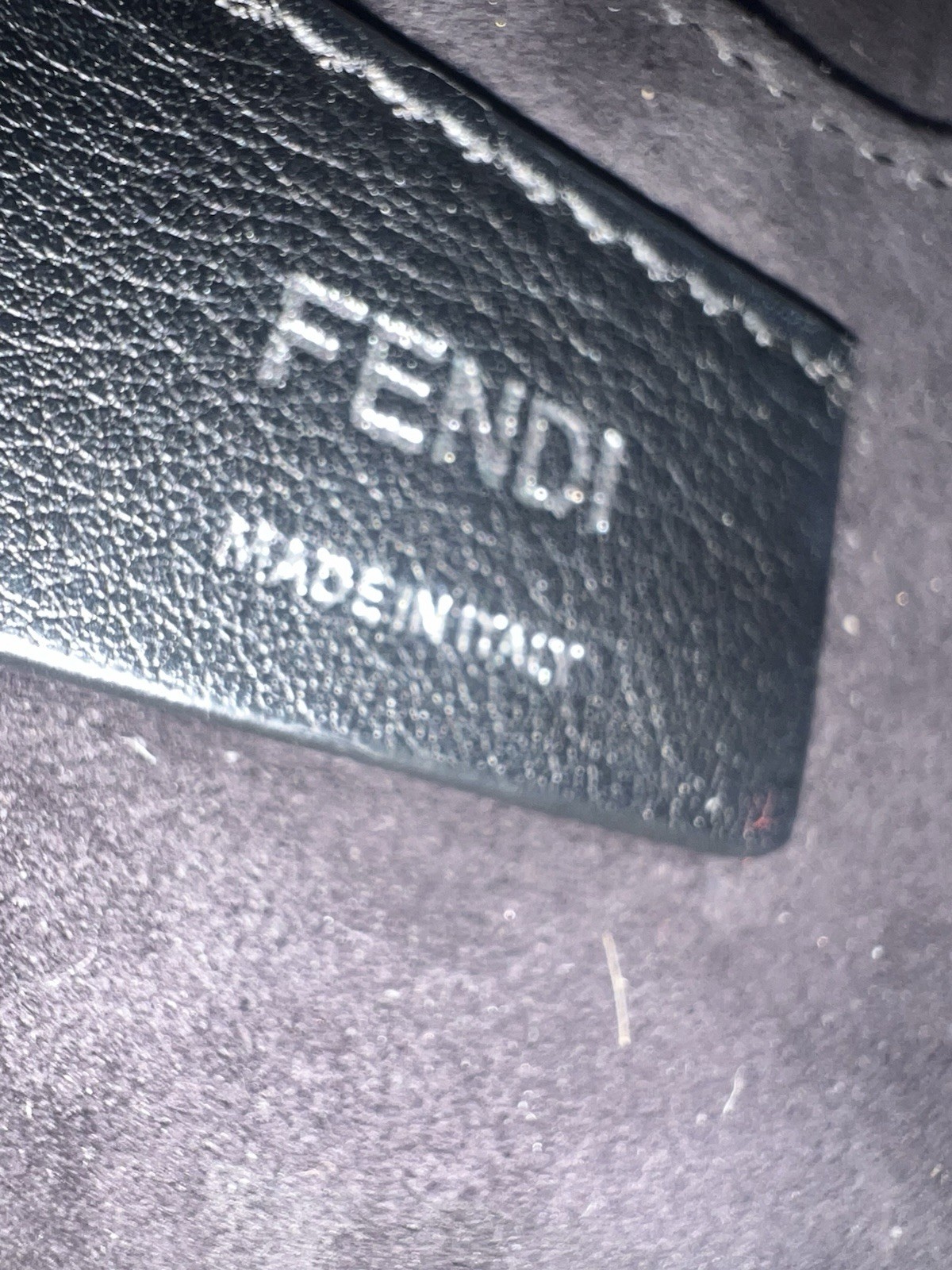 Fendi Kan Black Leather Shoulder Bag Chain Strap Colorblock HW Push Lock Clasp