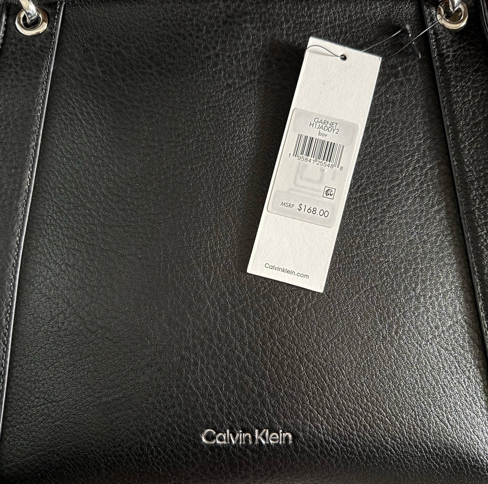 Calvin Klein Black Shoulder Bag Tote Zip/Magnetic Snap, Lined Inner Pockets