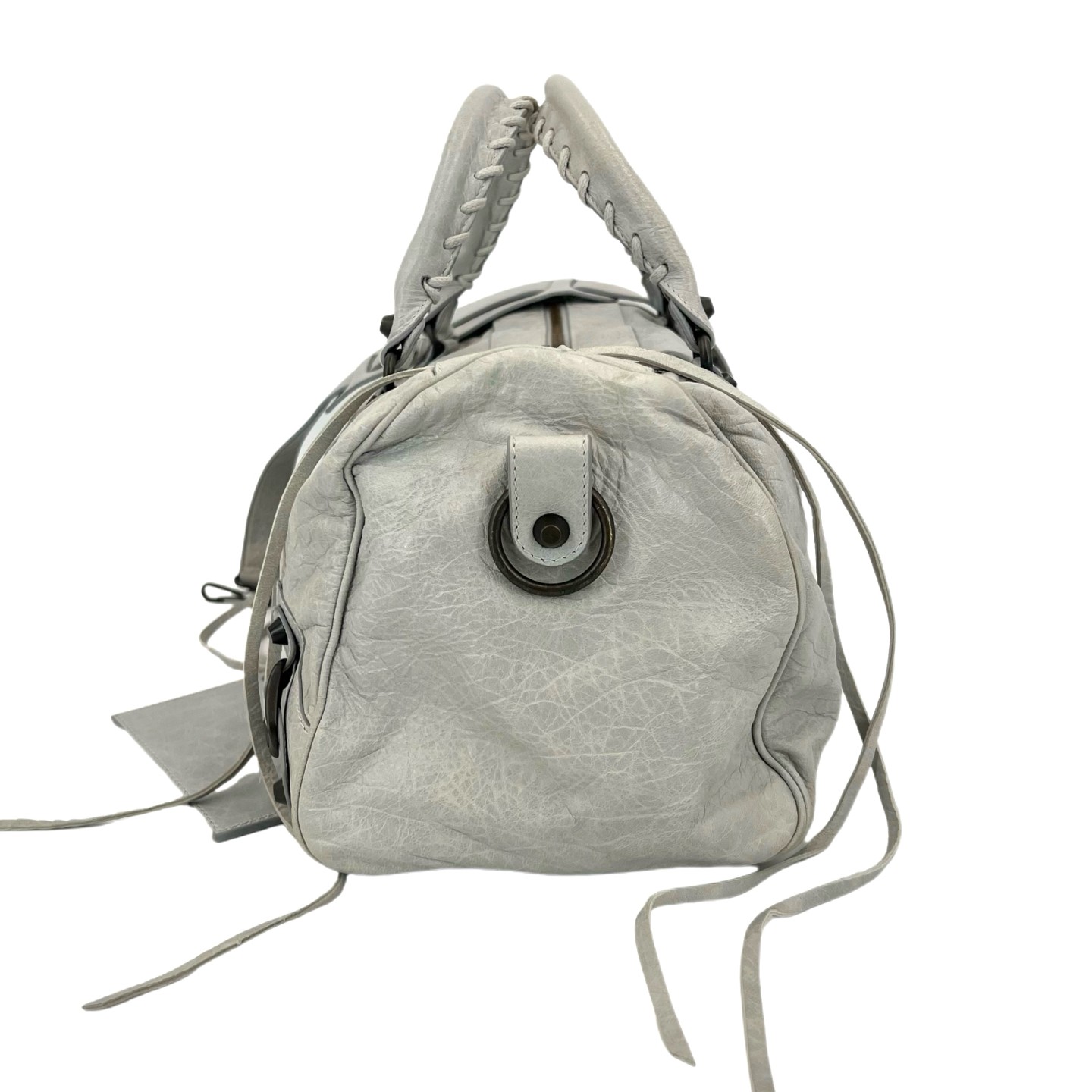 Balenciaga City Twiggy Large Light Gray Distressed Lambskin Multiway US Ship