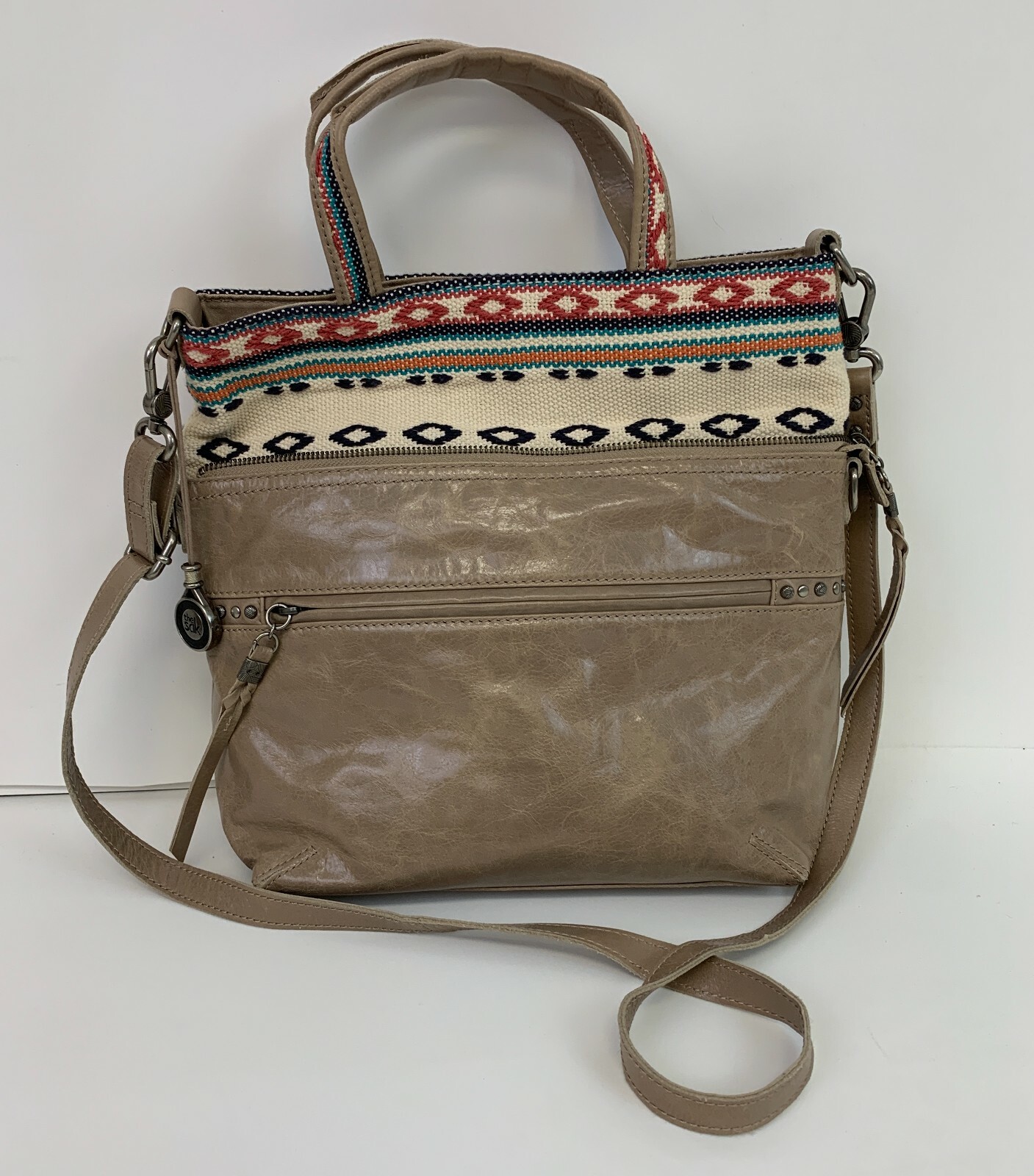 The Sak Brea Convertible Tote Cross Body Bag Purse Shitake Loom