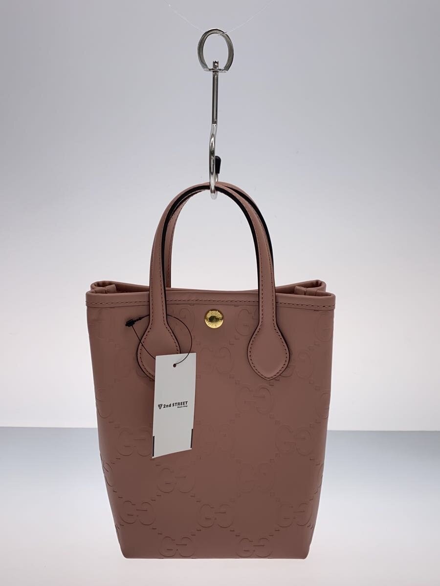 GUCCI GG Super Mini Bag Shoulder Bag Leather Pink Monogram 790133 0416