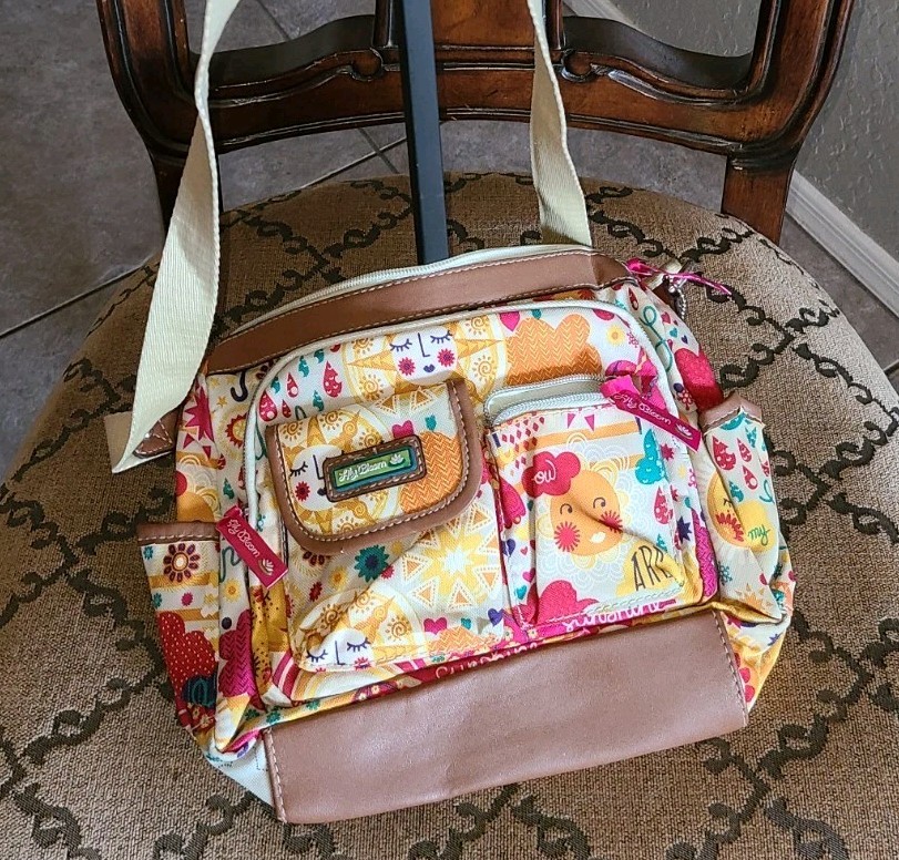 Lily Bloom Busy Bee Yellow Flower Garden Regina Crossbody Bag, 100% Polyester