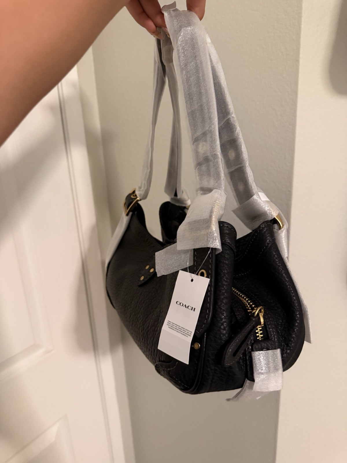 NWT Coach Drifter 31 Shoulder Bag Black Leather CFM45