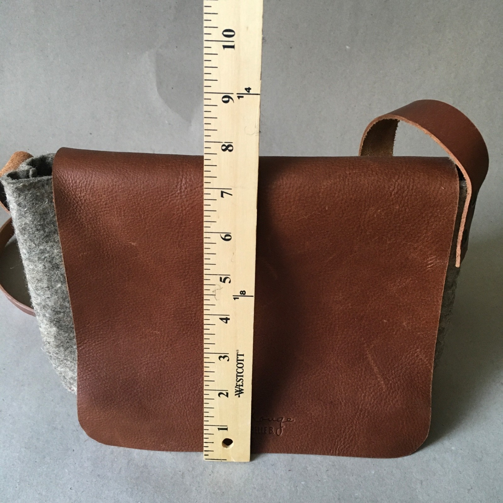 Crossbody knitting bag, leather and felt small bag, minimalist handbag NEW