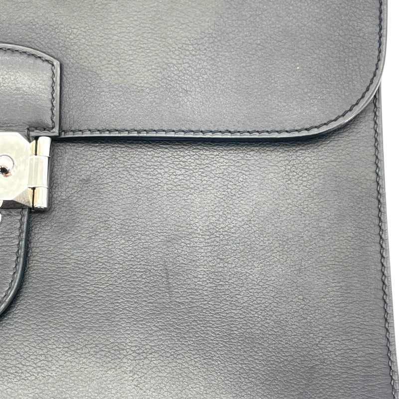 HERMES Sac a Depeches 29 Z Stamp Black Shoulder Bag #247