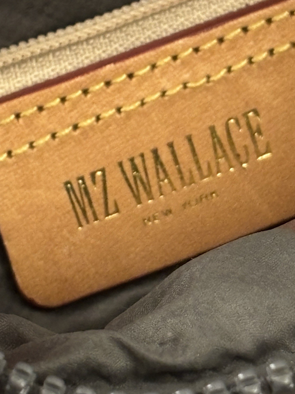 SMALL MZ Wallace Crossbody Bag Purse Grey New York Quilted