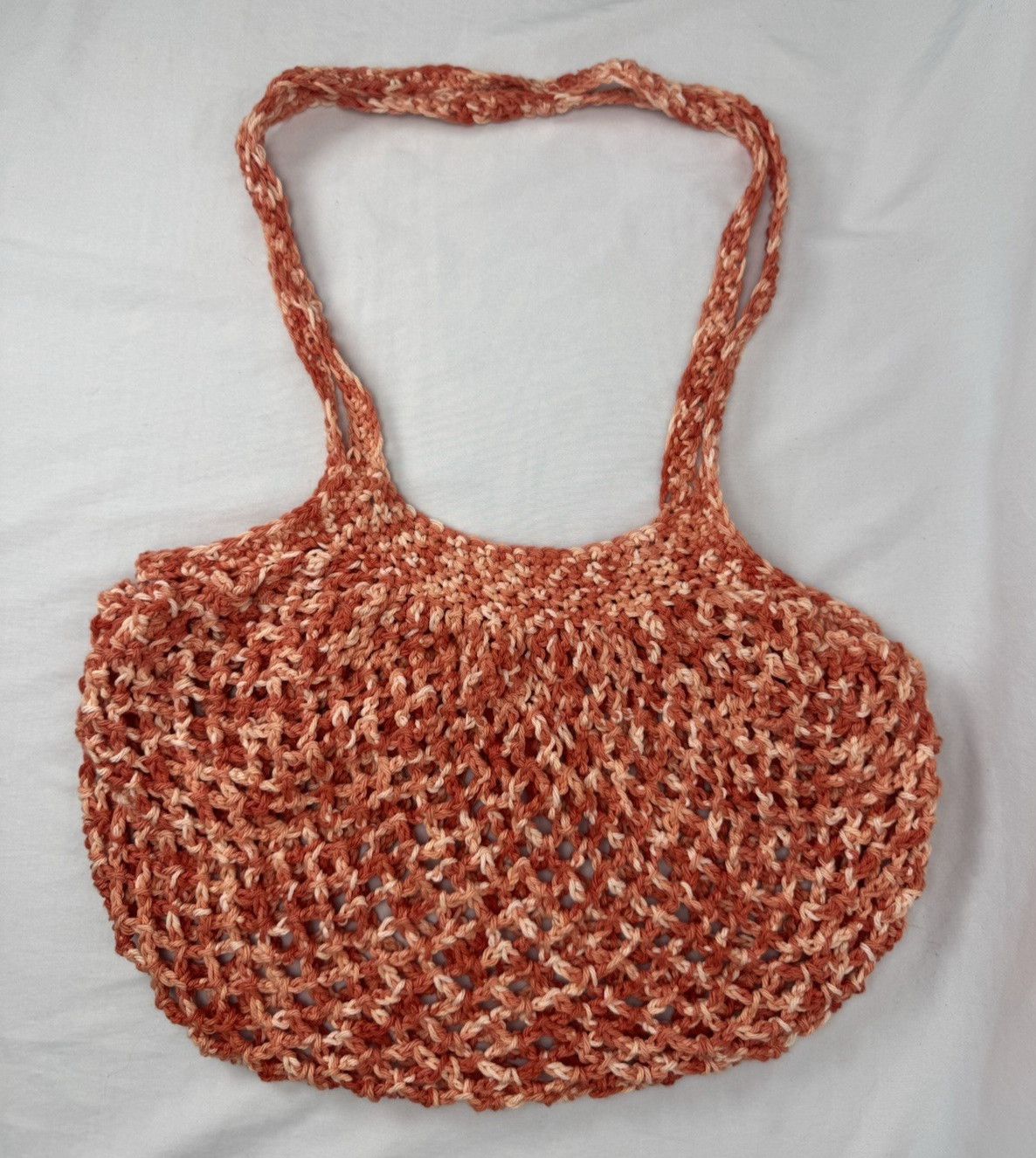 Peach Orchard Crochet Market Tote | Handmade Open-Weave Summer Bag