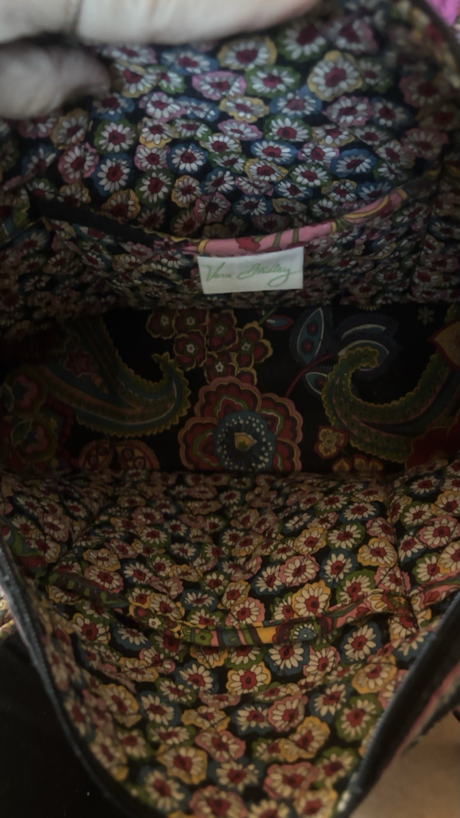 Vera Bradley Women’s Multicolor Paisley Floral Tote Zip Top Inner Pockets