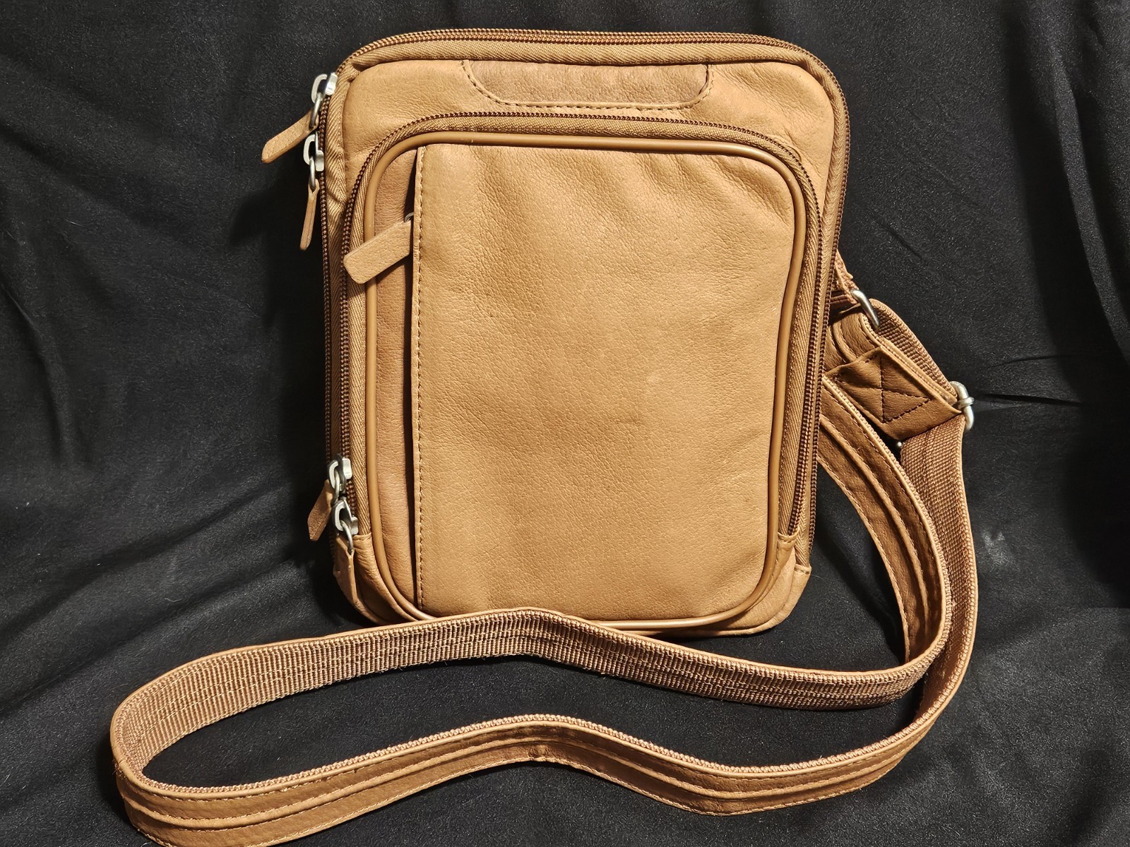 Gun Tote N Mamas Brown Bison Leather Crossbody Concealed Carry Shoulder Bag