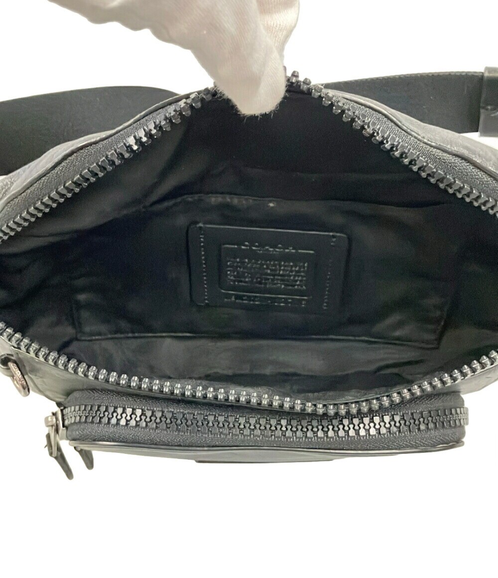 COACH C2716 Men’s Black Waist Bag Body Bag Zip Casual 15.7in 17cm 7cm