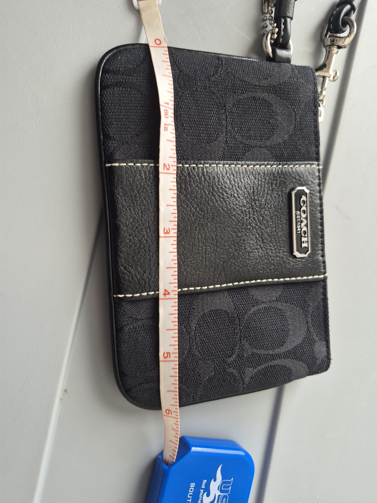 Brand new black/gray signature coach wristlet