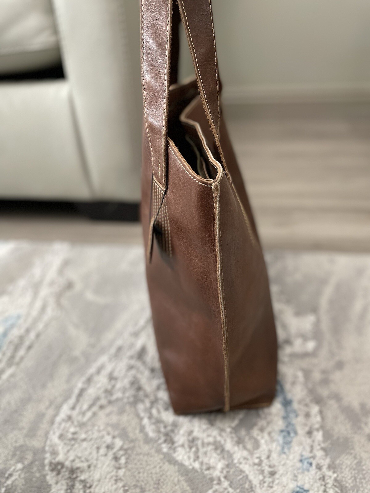APC Leather Tote Bag Shoulder Bag Brown A.P.C Paris