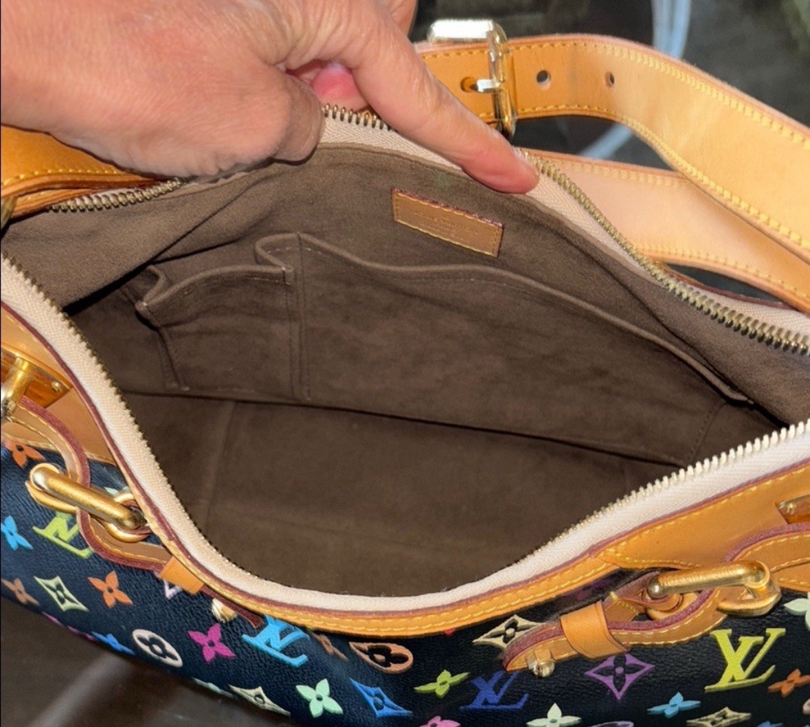 Louis Vuitton Greta Takashi Murakami Multicolor Noir Monogram Shoulder bag