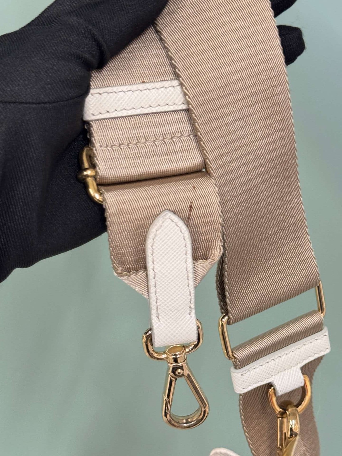 Prada Re-Edition 2005 Mini Hobo Shoulder Bag White Saffiano Leather GoldHardware
