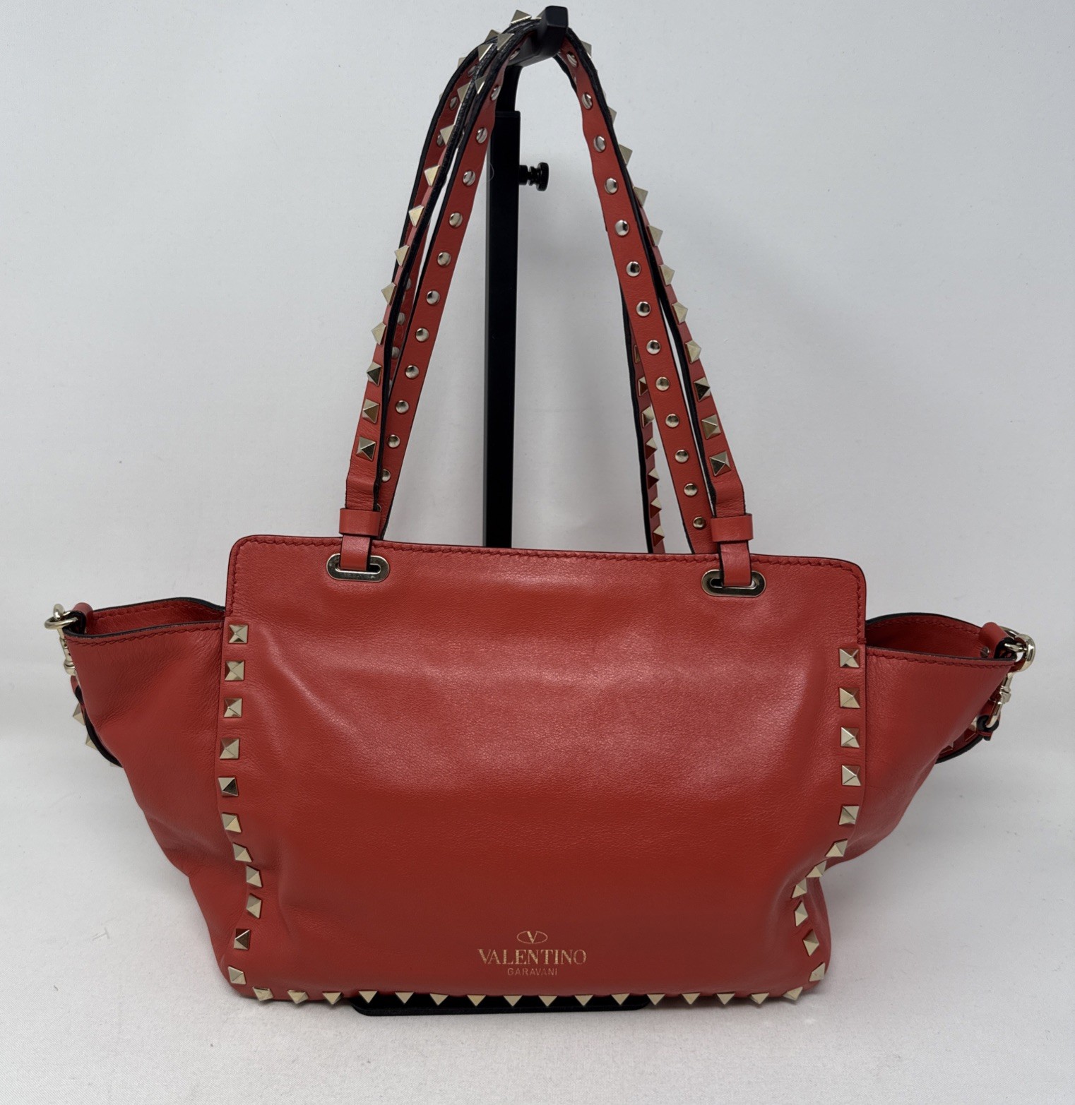 Valentino Garavani Vitello Rockstud Rosso Valentino Shoulder /Crossbody Bag