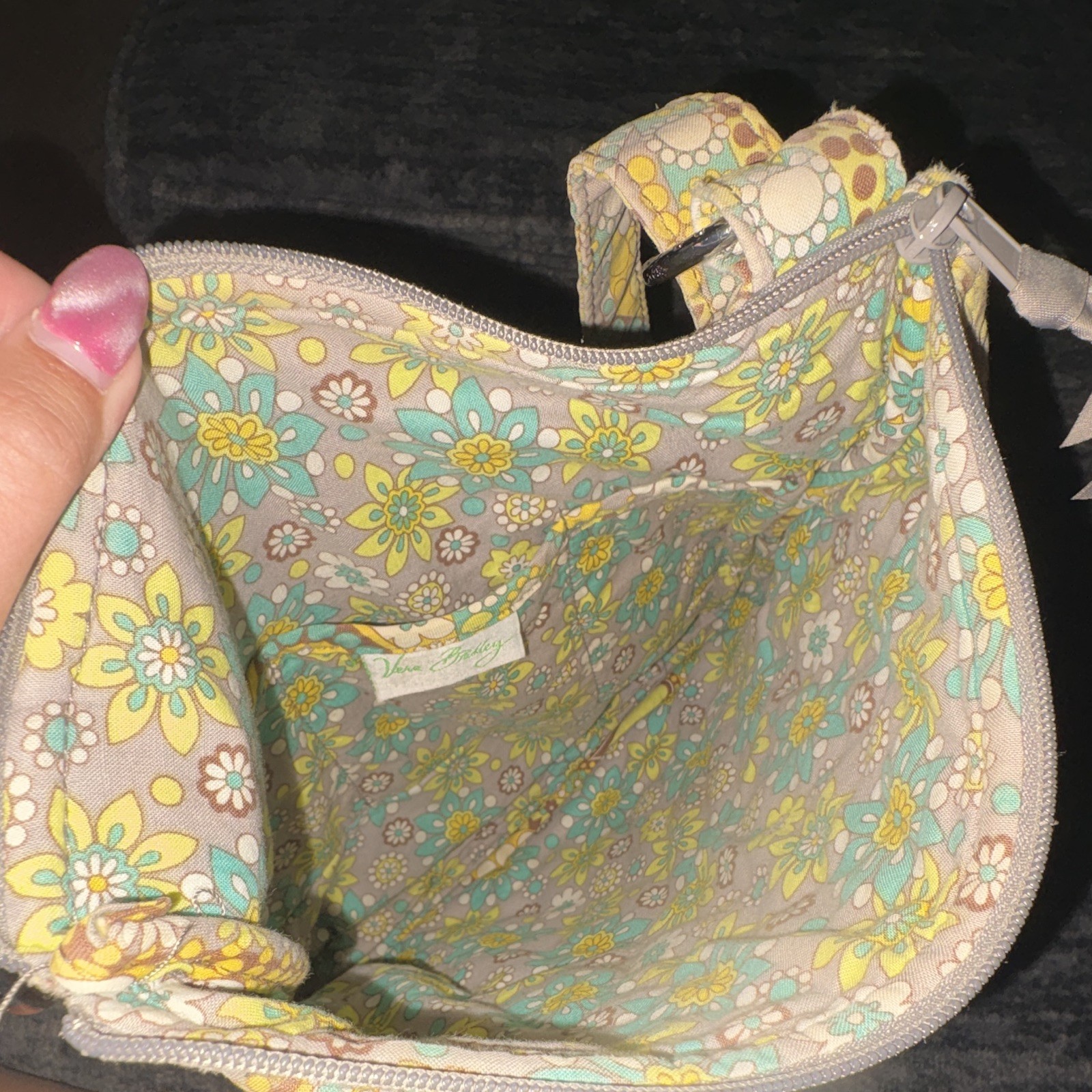 Vera Bradley Quilted Paisley Multicolor Crossbody Bag Zip, Pouch, Pockets