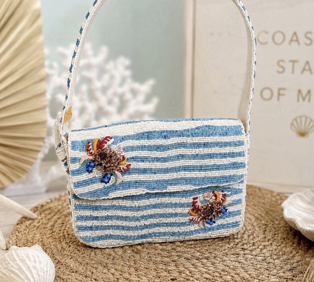 Viral TT CostalCrab 🦀 Striped Beaded Bag/shoulder Bag/purse Made In India Viral