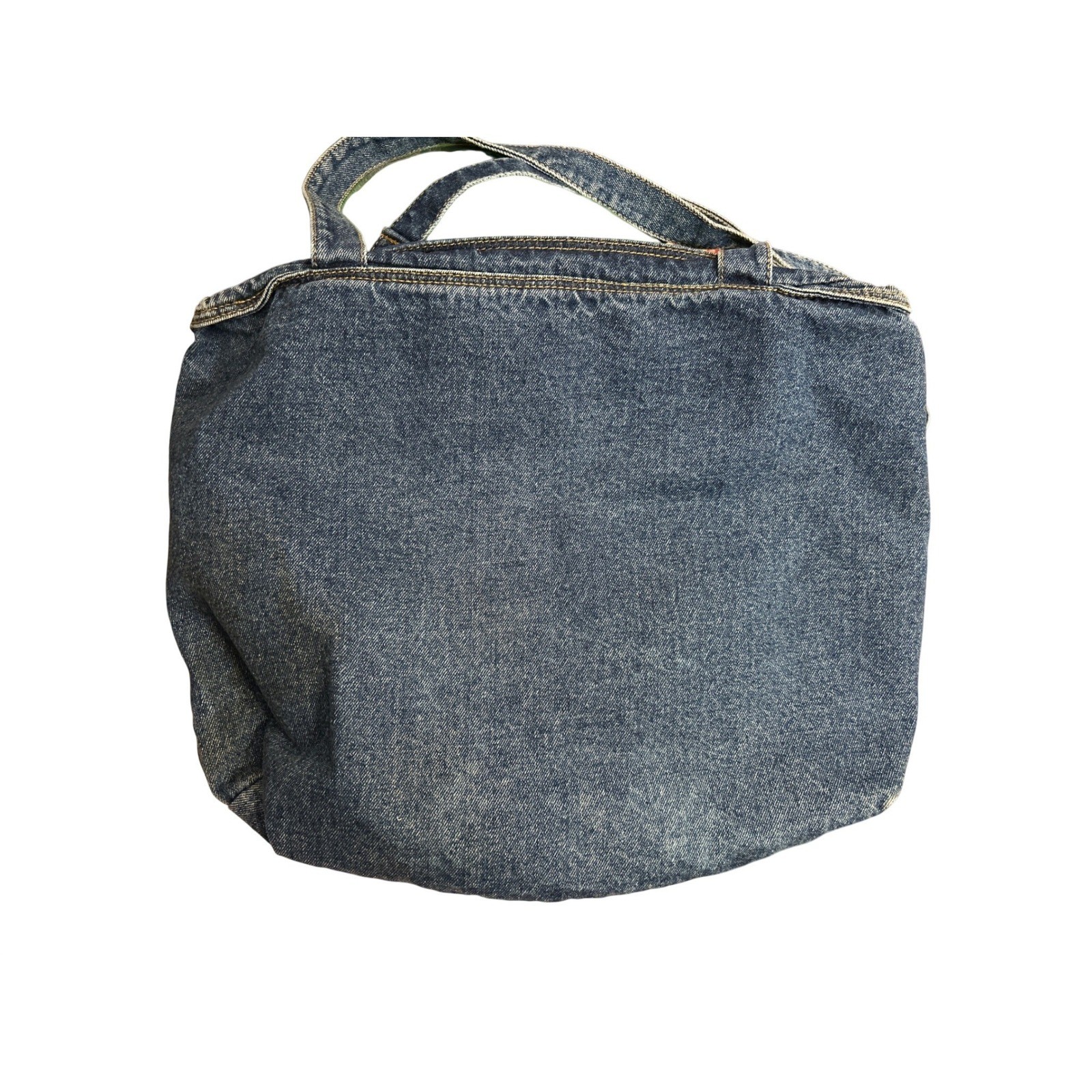 Vtg Unbranded Denimcore Shoulder Bag Y2K Grunge Utility Distressed Tote Boho