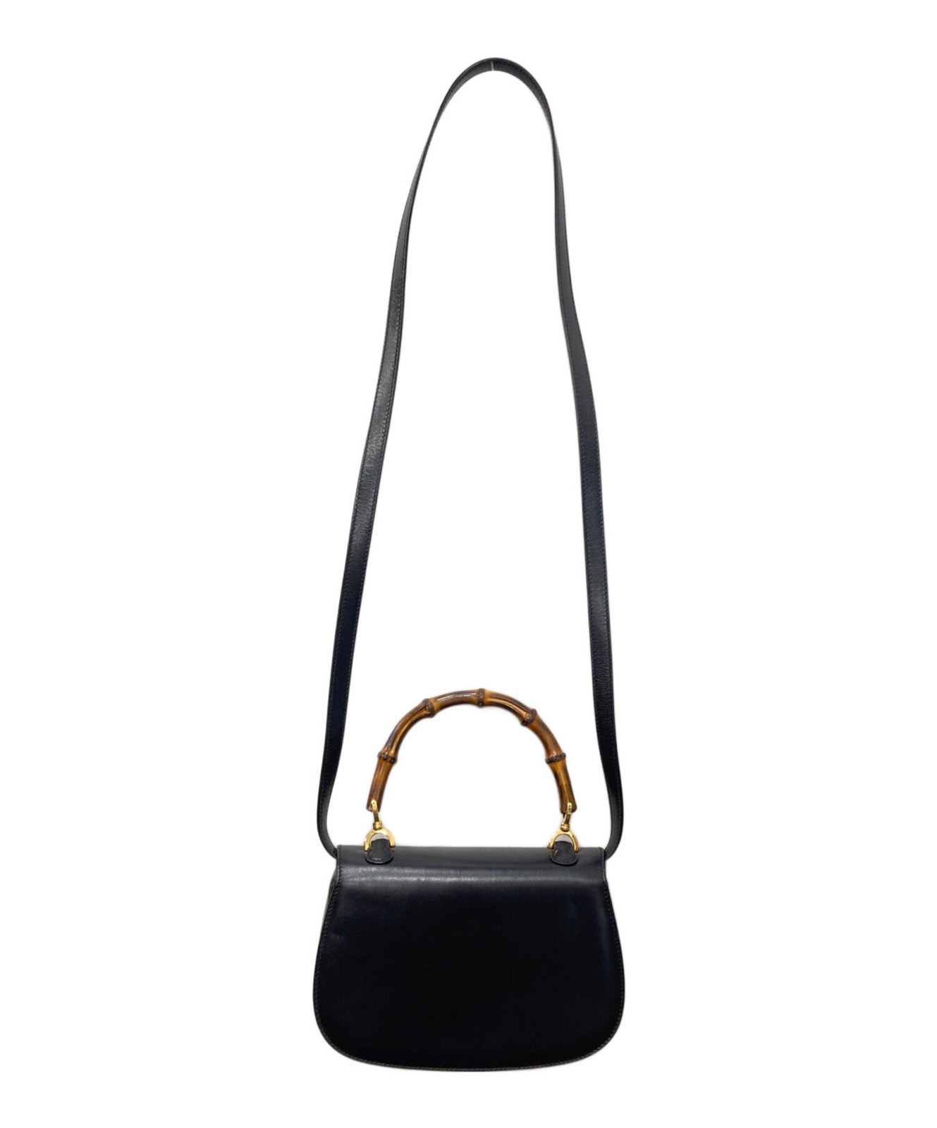 Gucci Lock Bamboo 2-Way Black Bag #TFB1082