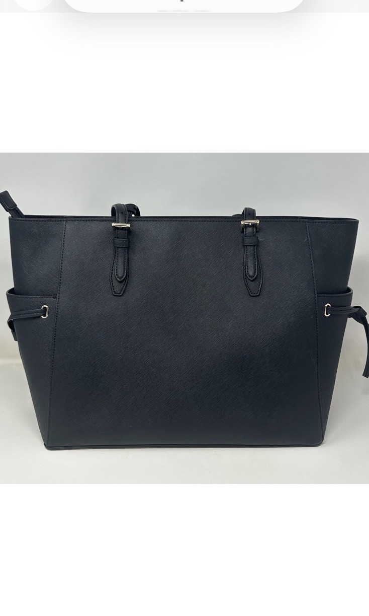 Nwt Michael Kors Gilly Large Jet Set Drawstring Top Zip Tote Black Saffiano💕
