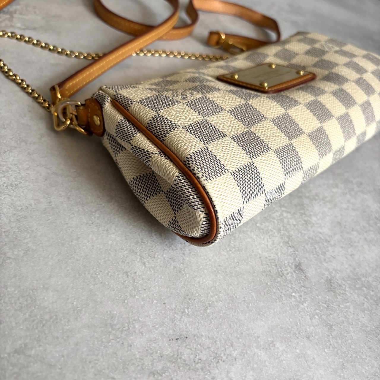 LOUIS VUITTON LV GHW Eva 2 Way Shoulder Bag N55214 Damier Azur White