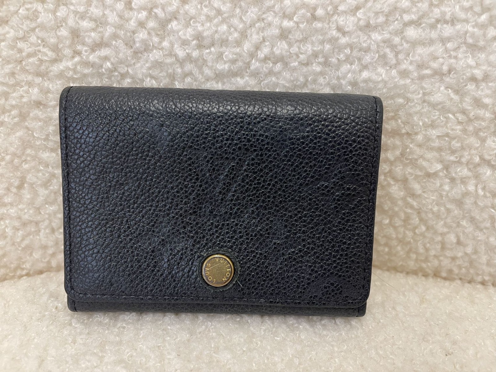 Louis Vuitton Monogram Empreinte Normal Size Black Leather Card Holder Duty Paid