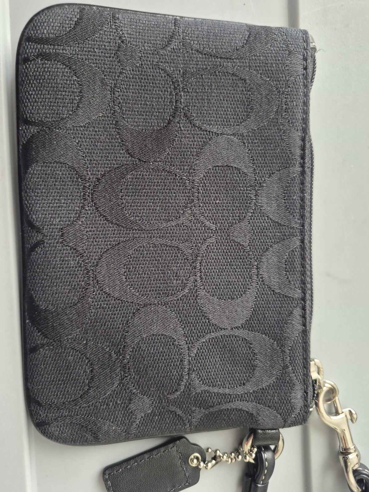 Brand new black/gray signature coach wristlet