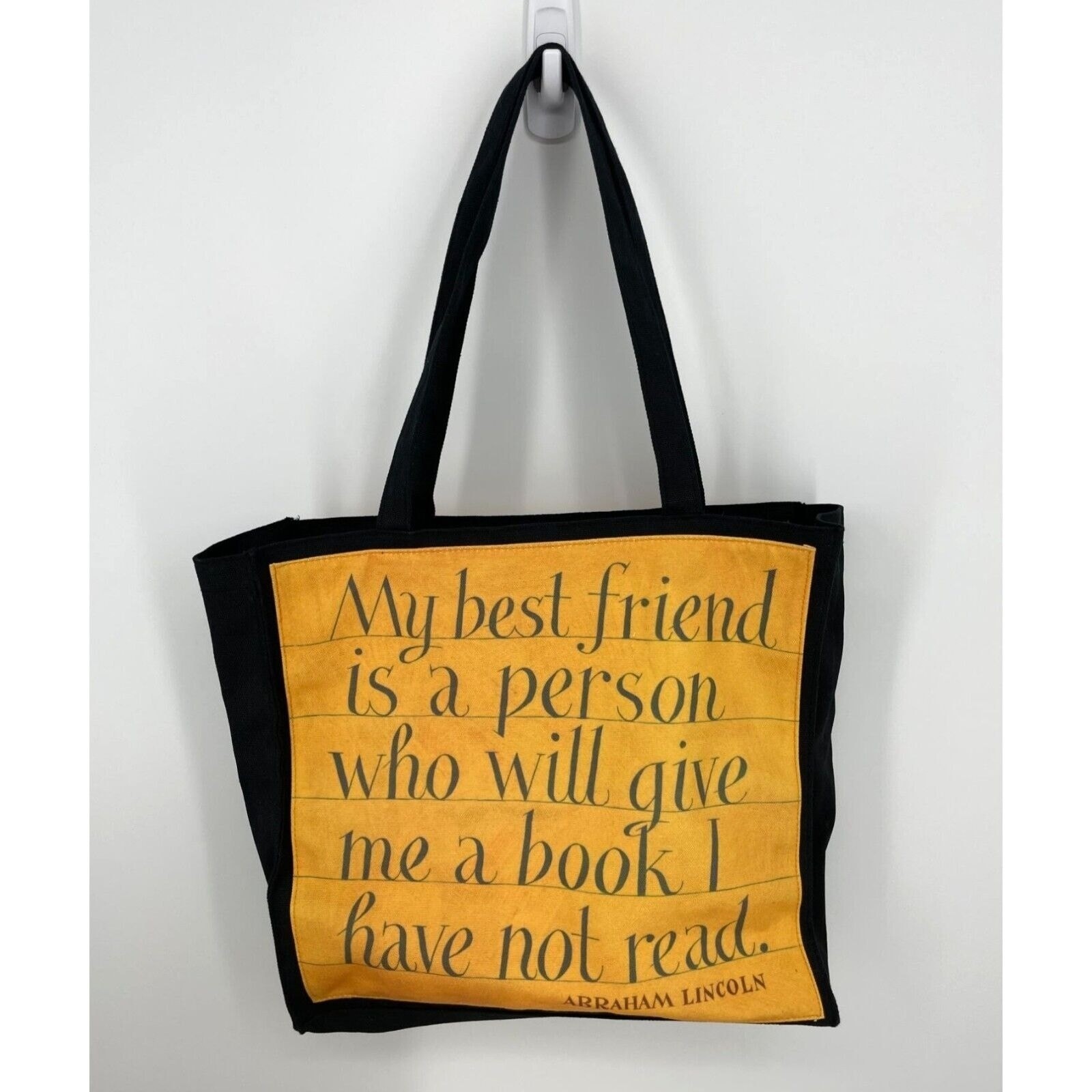 Book Lover’s Quotes Tote Bag Sturdy Thick Canvas Zip Compartment